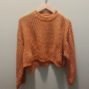 Cozy cropped knit sweater
